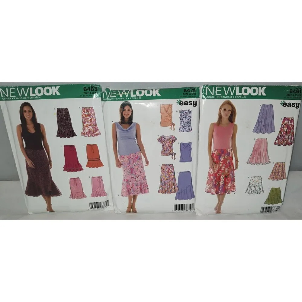 Lot of 3 Simplicity Patterns -#6461, #6470 & #6463 Size A (8-18) NEW LOOK uncut